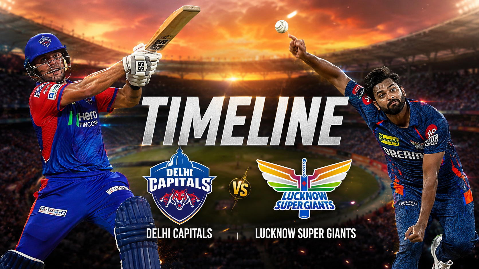 Delhi Capitals Vs Lucknow Super Giants Timeline