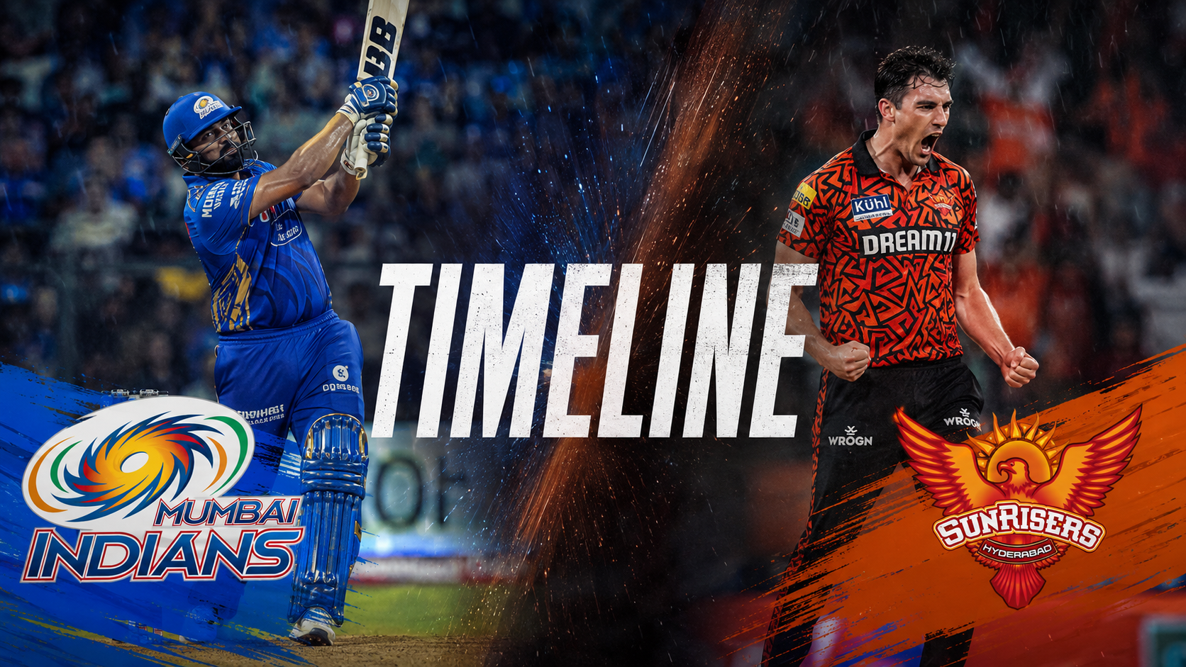 Mumbai Indians Vs Sunrisers Hyderabad Timeline
