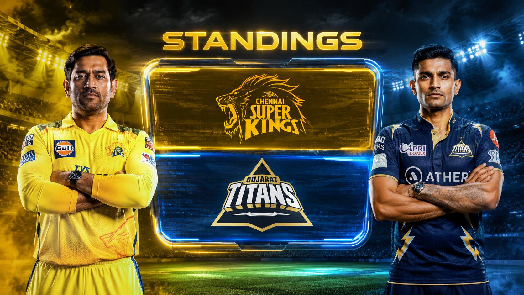 Chennai Super Kings Vs Gujarat Titans Standings